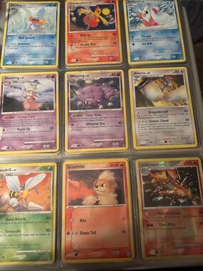 Pokemon Trading Card Lot - Blue, Red, Purple, Yellow, Green